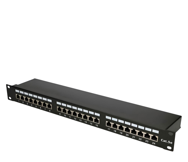 ExtraLink  Patchpanel 24p 19" 1U STP 5e półka (czarna) - 1323218 - zdjęcie